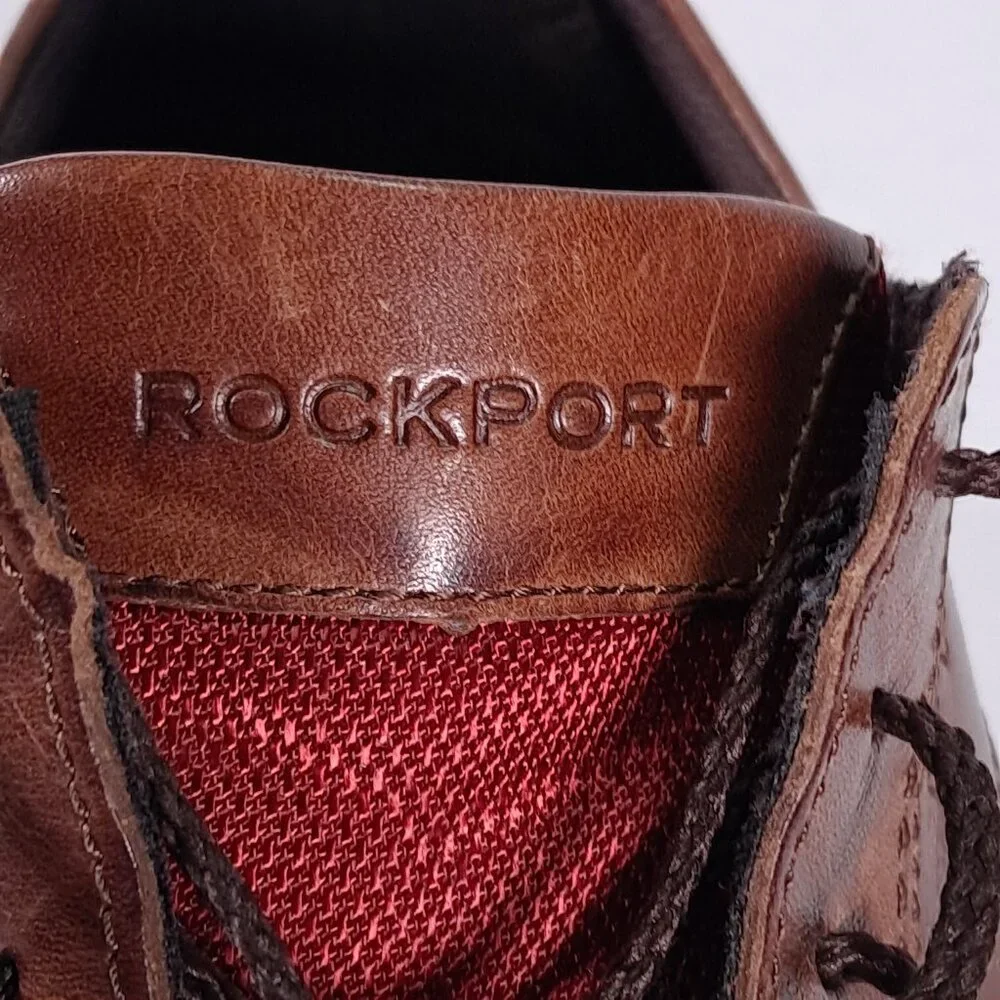 Rockport Total Motion Sport Wingtip Shoes Men 10.5 Brown Leather Oxford CH2508